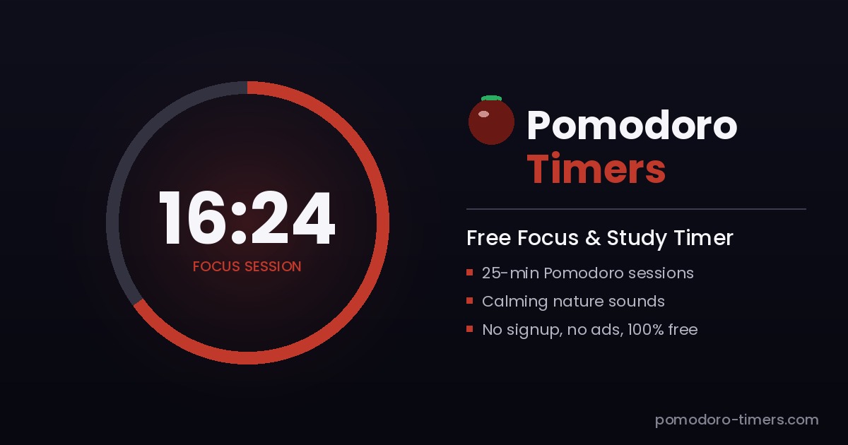 Free Study Timer Online — Pomodoro Timer for Students (2026)